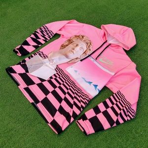 Vaporwave Checkered Roman Caesar Apple Computer Med Adult Pullover Hoody New